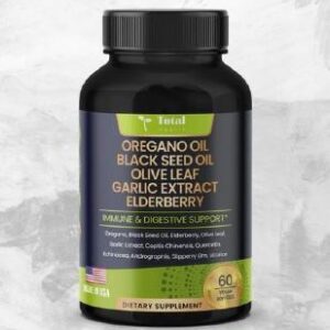 oregano oil black seed oil olive leaf garlic extract elderberry